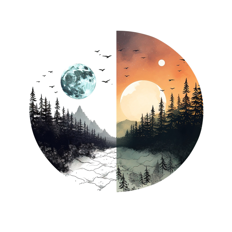 2024061752407414.png 千庫網_白天和黑夜樹木山紋身_元素編號14162543.png